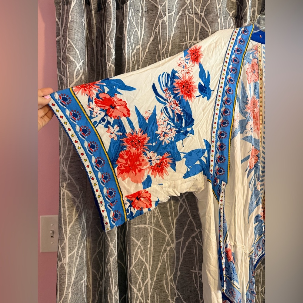Free People type Beach Floral Kimono cover up - Picture 2 of 4